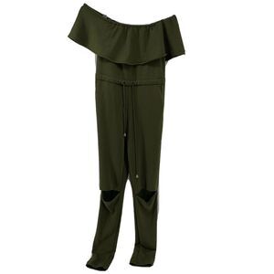 Fashion Nova Off Shoulder Split Knee Jumpsuit M